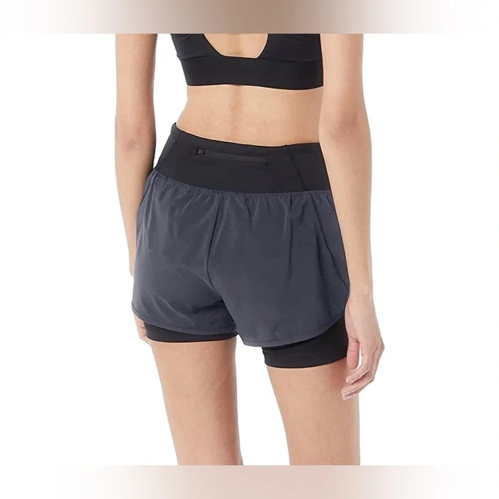 CORE 10 Women's Standard-Fit Knit Waistband 2-in-1 Woven Running Short